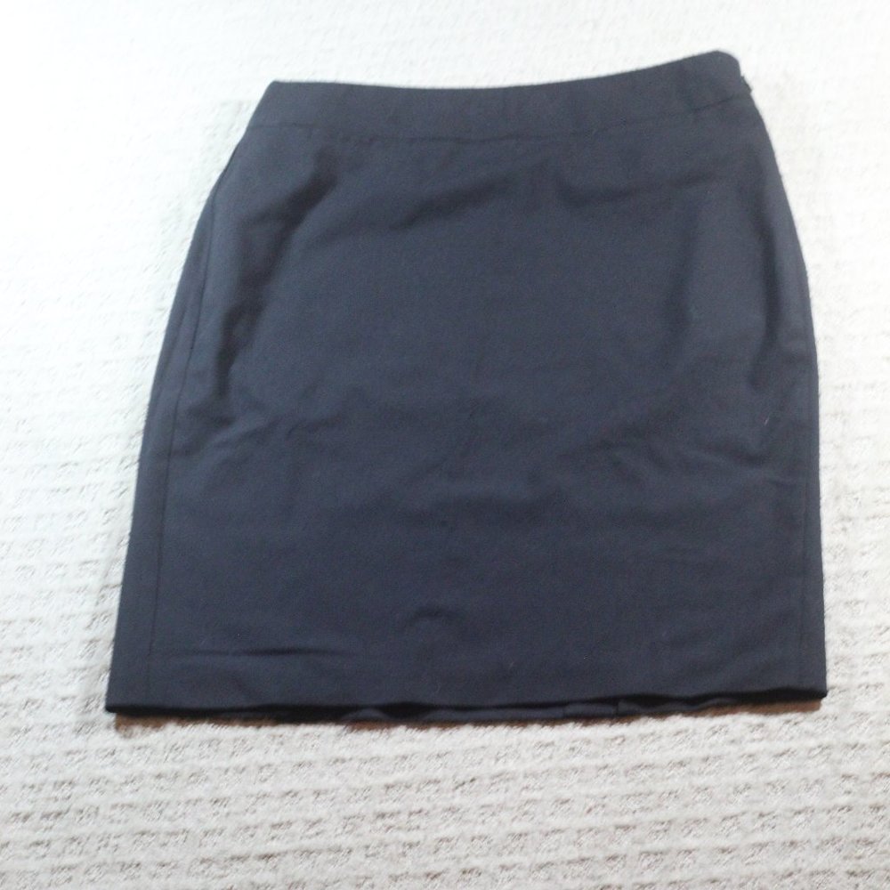 Banana Republic Black Knee-Length Wool Pencil Skirt
